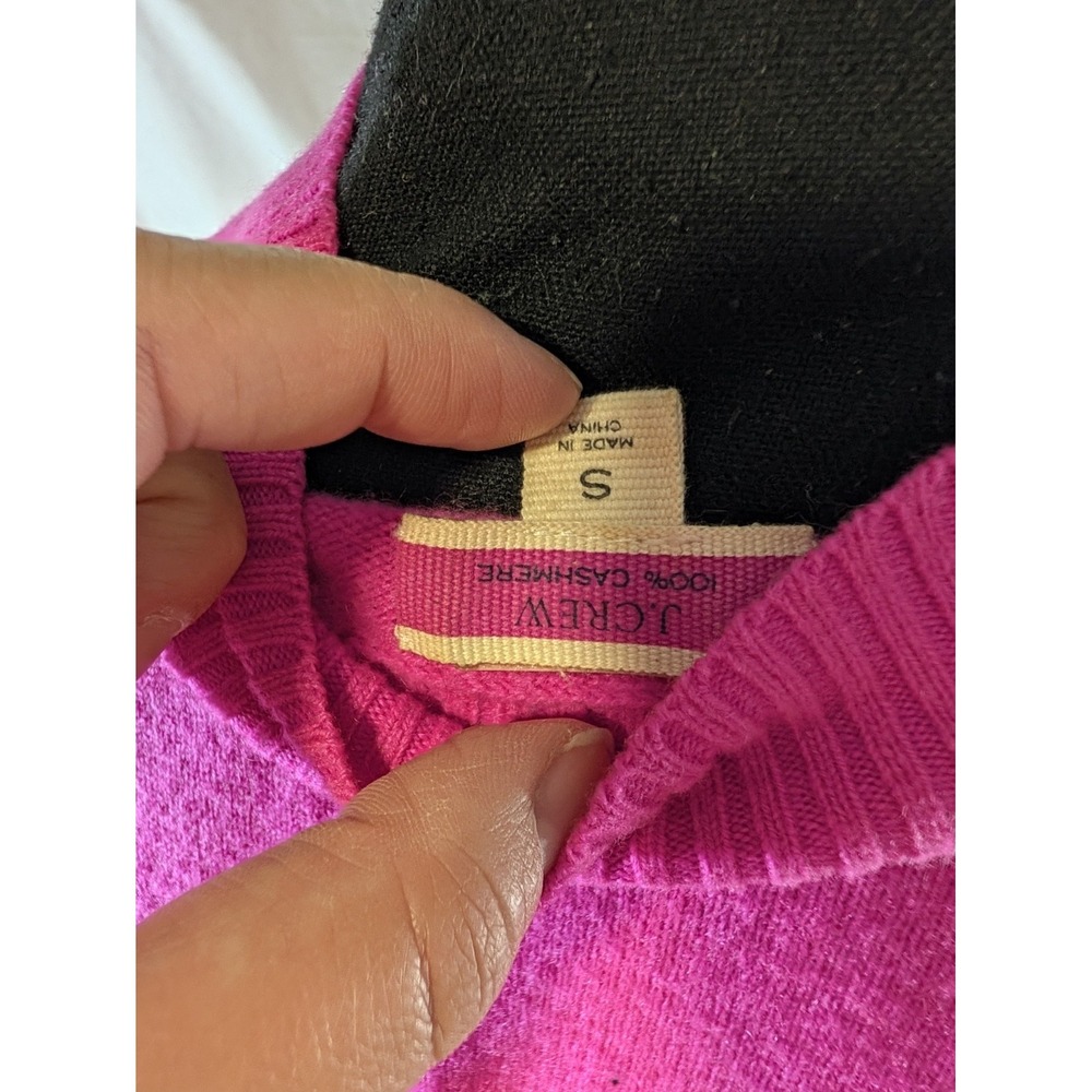 J Crew Sweater Women's Small Pink 100% Cashmere Mock Neck Raglan Knit Pullover - Picture 5 of 5